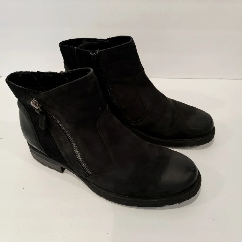 Earth Origins Womens Jordan Leather Side Zip Ankle Boots